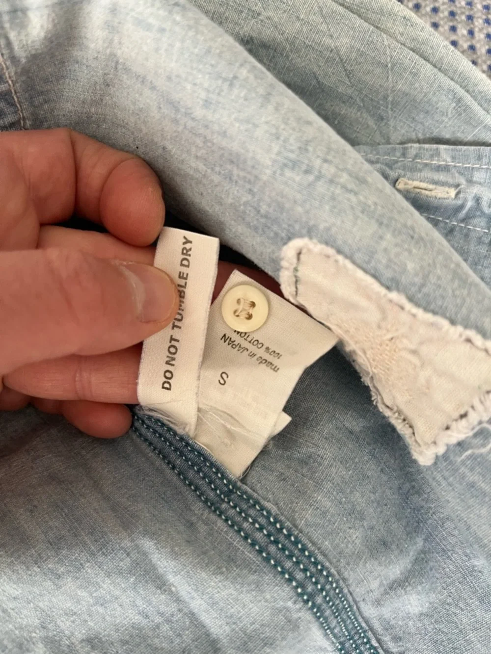 Vintage Light Wash Denim Shirt - Women's Light Blue Casual Button-Up - Picture 11 of 12